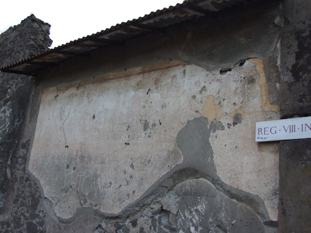 Painted street shrine to twelve gods on corner of insula at VIII.3.11 in December 2006.