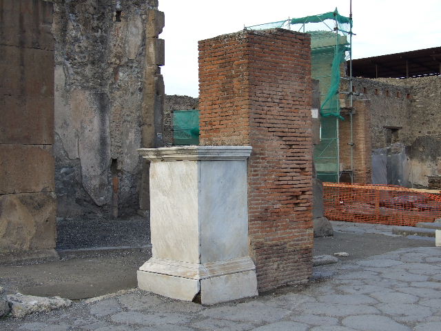 Arch of Marcus Holconius Rufus. September 2010. North-west pillar, north side. Photo courtesy of Drew Baker.
