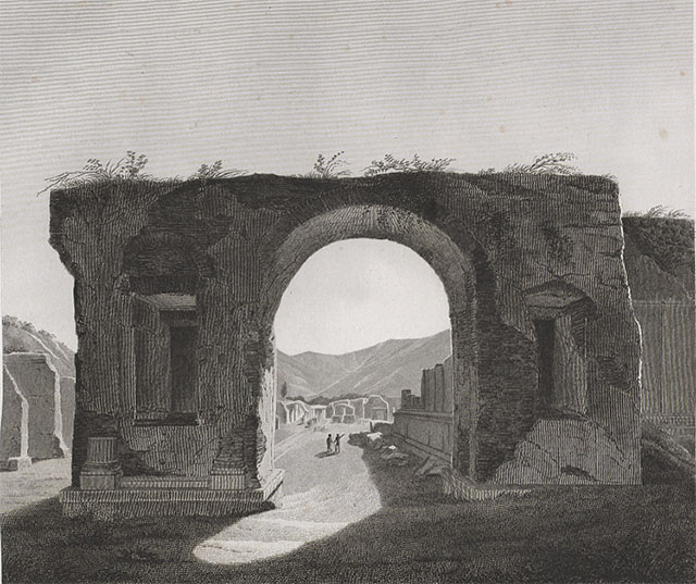 Fountain in Arch at NE corner of Forum