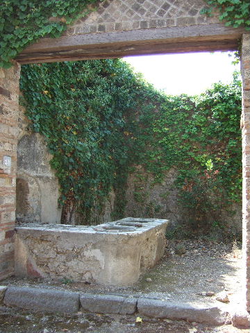 I.3.28 Pompeii. September 2010. Looking towards north-east corner of rear of counter. Photo courtesy of Drew Baker.