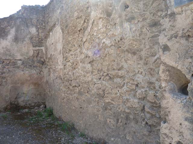 I.10.6 Pompeii.  Workshop.   December 2007. Small room to east of workshop.  Wall painting of birds on west wall.