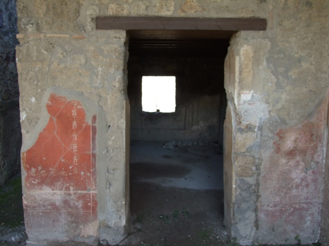 I.12.2 and I.12.1 Pompeii. March 2009. Room 7. Triclinium. South west corner. Painted decoration.