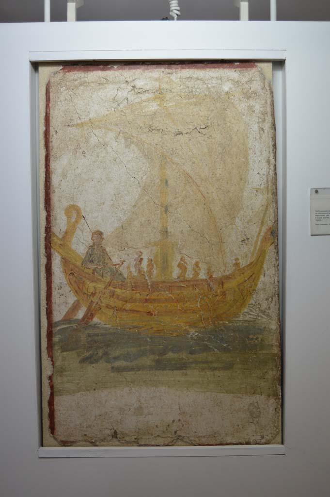I.13.9 Pompeii. Photograph taken March 2019. Boscoreale Antiquarium.
Wall painting from exterior wall on south side of the entrance.
Foto Taylor Lauritsen, ERC Grant 681269 DCOR.
