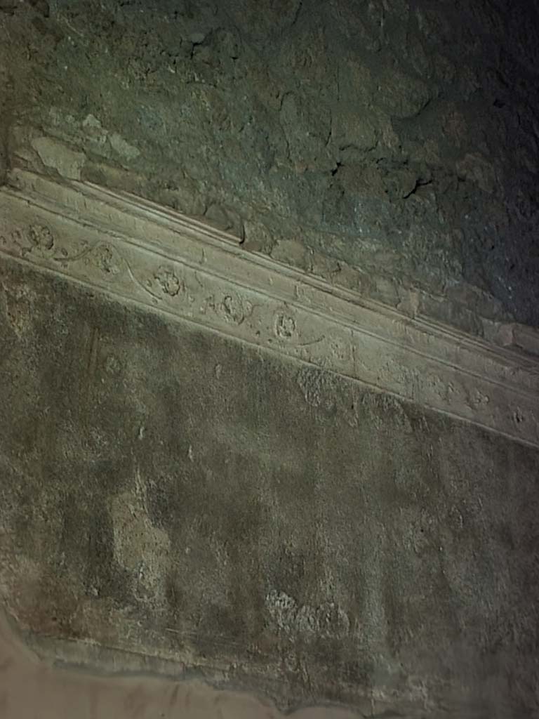 I.15.3 Pompeii. July 2021. Room 6, detail from upper west wall.
Foto Annette Haug, ERC Grant 681269 DÉCOR.
