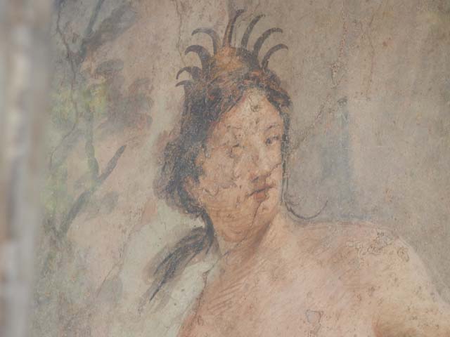 II.2.2 Pompeii. December 2006.  Room 14.  Triclinium.  East wall.  Scenes from the history of Troy.  Hercules� battle with Laomedon, King of Troy.

