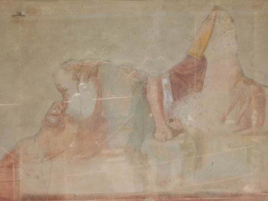 II.2.2 Pompeii. May 2016. Room “i”, remains of wall painting on north wall of upper euripus. Photo courtesy of Buzz Ferebee.

