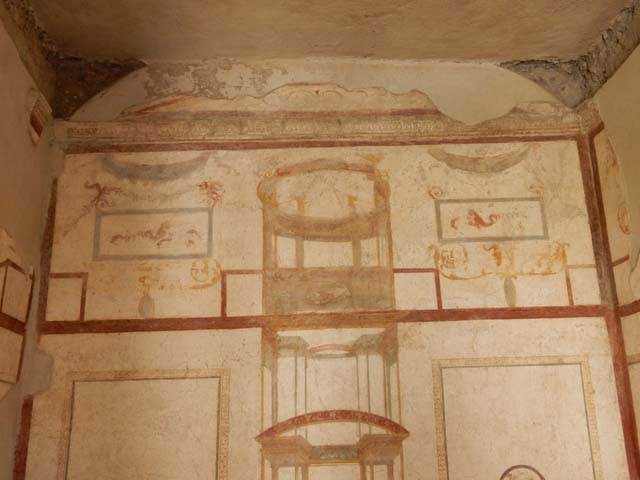 II.2.2 Pompeii.  December 2005.  Room 11.  Large hunting scene on north wall of upper euripus.
