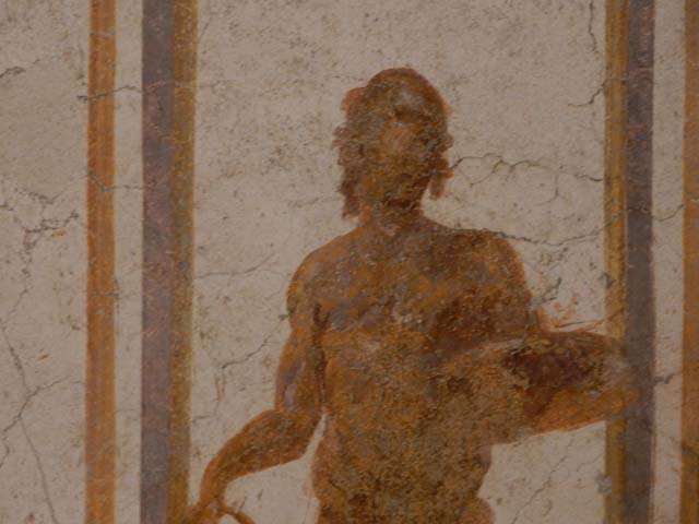 II.2.2 Pompeii.  December 2005.   Room 12.  Summer dining room with Biclinium and water feature.