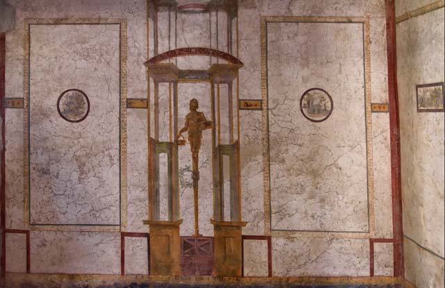 II.2.2 Pompeii.  December 2005.   Room 12.  Painting of the Myth of Pyramus and Thisbe.  