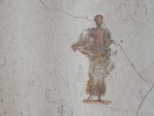 II.2.2 Pompeii.  December 2007.   Room 11.  Detail of painting on garden pillar.
