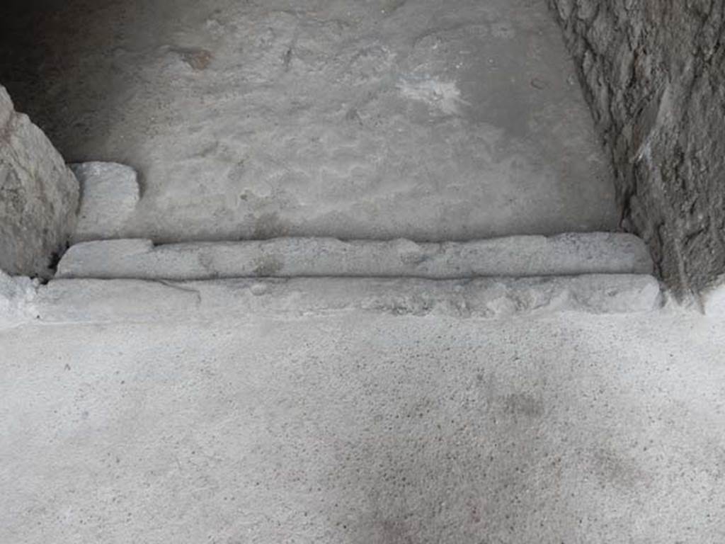 II.3.3 Pompeii. May 2016. Room 16, steps and threshold to doorway. Photo courtesy of Buzz Ferebee.