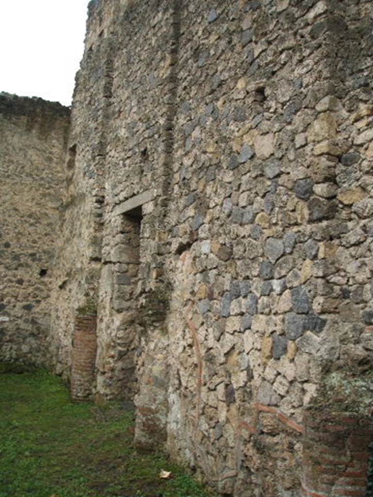 II.4.4 Pompeii.  December 2006.  West wall with door to vestibule of II.4.3.