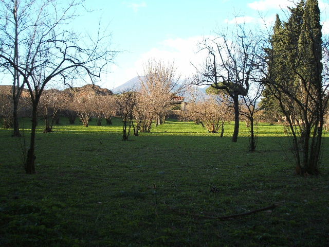 II.3 Pompeii. December 2005. Roadway looking North. Side wall of II.4.9