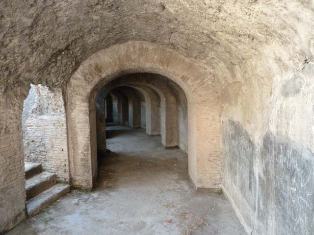 II.6 Pompeii. September 2015. North wall of east corridor under Amphitheatre.

