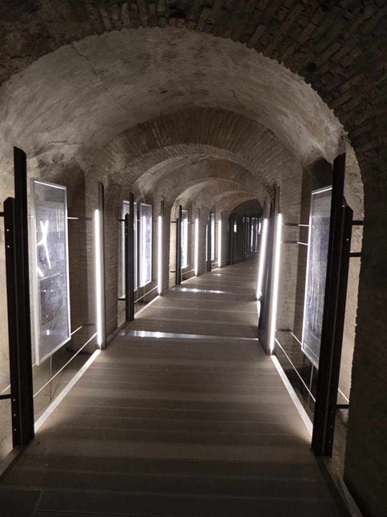 II.6 Pompeii. September 2017. Corridor under Amphitheatre, south-west side, leading north-west.
Foto Annette Haug, ERC Grant 681269 DÉCOR.
