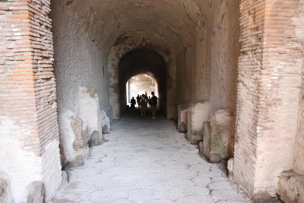 II.6 Pompeii. October 2022. Looking east along entrance corridor/exit on south-west side of Amphitheatre. Photo courtesy of Klaus Heese

