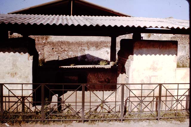II.9.7. Garden entrance to House of Summer Triclinium.  December 2007.  Fountain on south side.