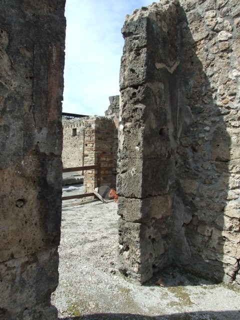 V.1.15 Pompeii. December 2006.  Rear of bakery, under restoration.