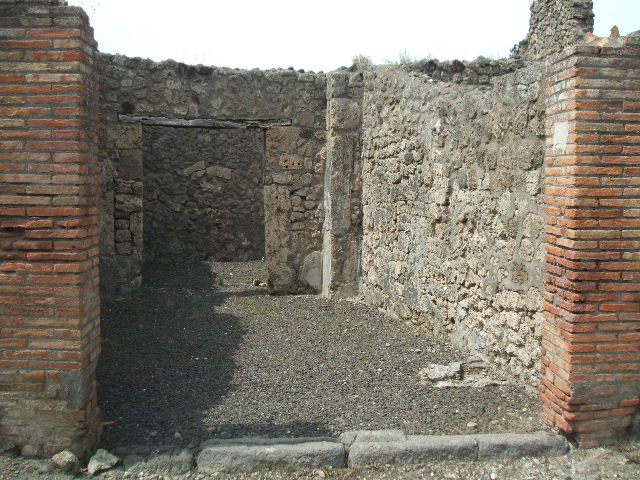 V.2.2 Pompeii. March 2009. East wall of shop.