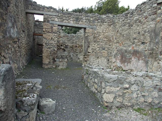 V.2.13 Pompeii,  March 2009. Rear room, East wall.