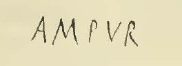 V.3.10 Pompeii. Graffiti from south wall of atrium. See Notizie degli Scavi, 1902, (p.205-6) On the black zoccolo of the south wall of the atrium the following graffiti were traced –

From the left –
Ampur(a)   [CIL IV 6710]
