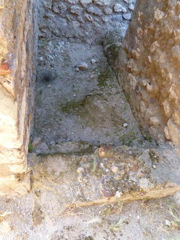 VI.5.9 Pompeii. May 2011. Room in south-east corner of atrium with stairs, looking north from inside.  
