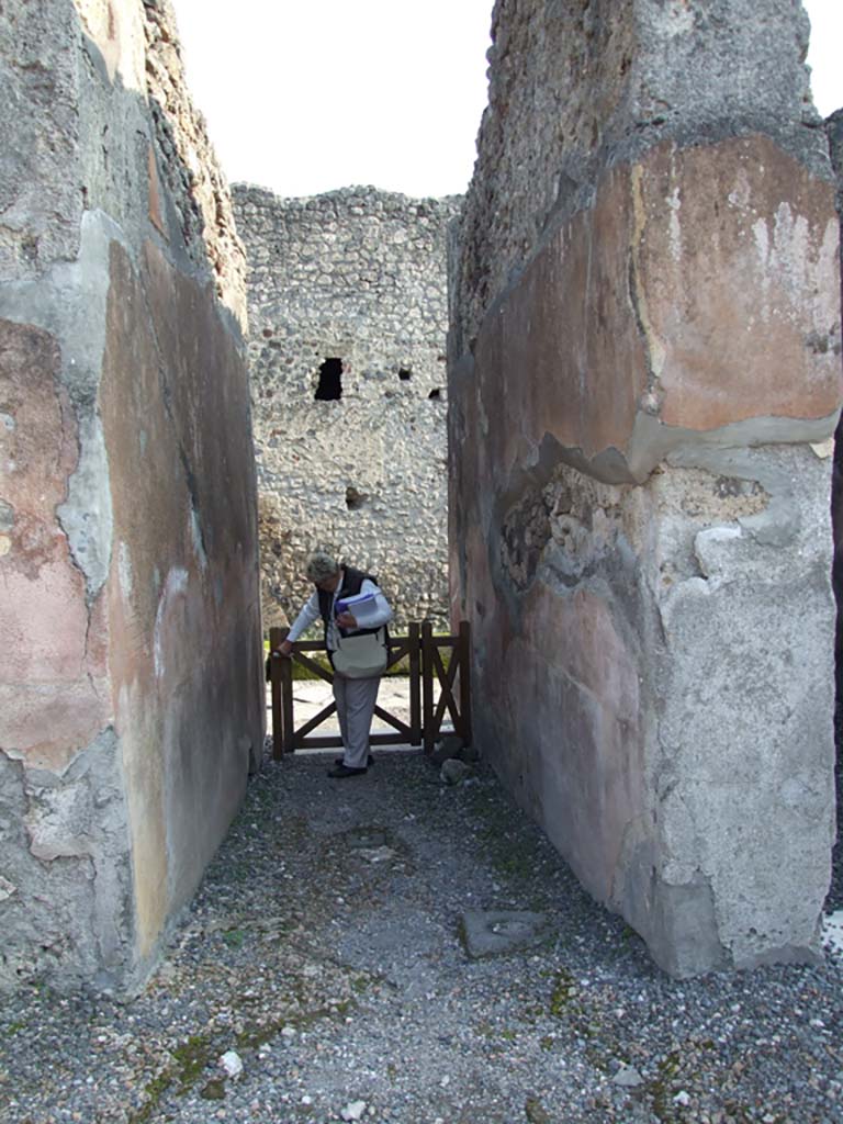 VI.7.6 Pompeii. March 2009. Entrance corridor or fauces, looking south to entrance.