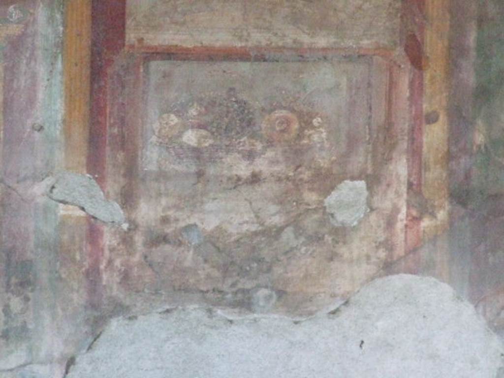 VI.9.6 Pompeii. December 2006. Room 6, painting of basket of fruit, from west wall of peristyle. 