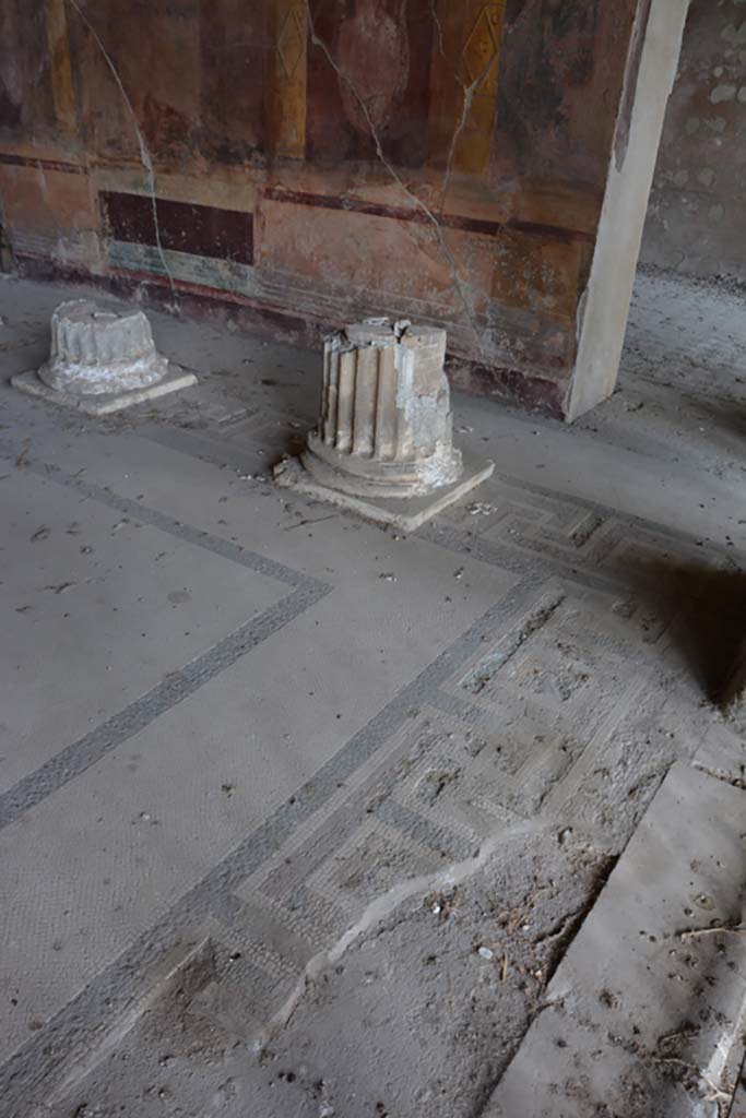 VI.11.10 Pompeii. October 2017. Room 43, detail of mosaic flooring at east side.
Foto Annette Haug, ERC Grant 681269 DCOR
