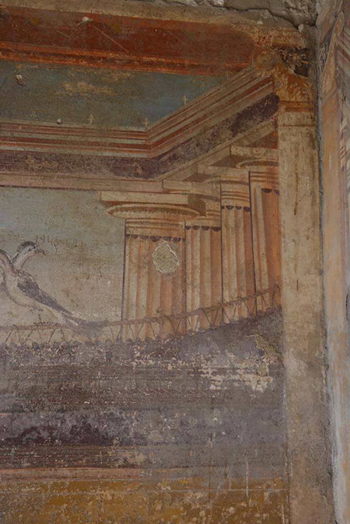 VI.11.10 Pompeii. November 2017. Room 46, detail from upper west wall.
Foto Annette Haug, ERC Grant 681269 DÉCOR
