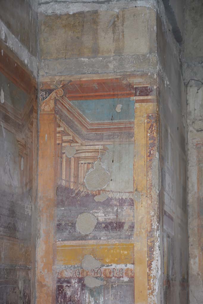 VI.11.10 Pompeii. October 2017. Room 46, north-west corner on west side of bed alcove.  
Foto Annette Haug, ERC Grant 681269 DÉCOR
