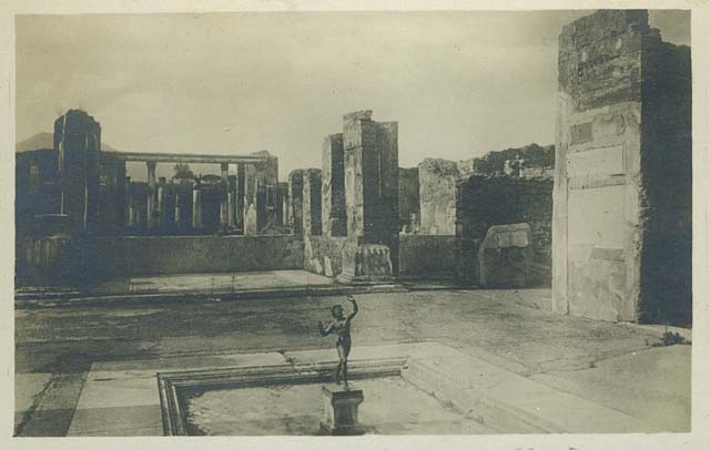 VI.12.2 Pompeii. Giorgio Sommer Cabinet Card number 5. Looking north along east side of atrium.
Photo courtesy of Rick Bauer.
