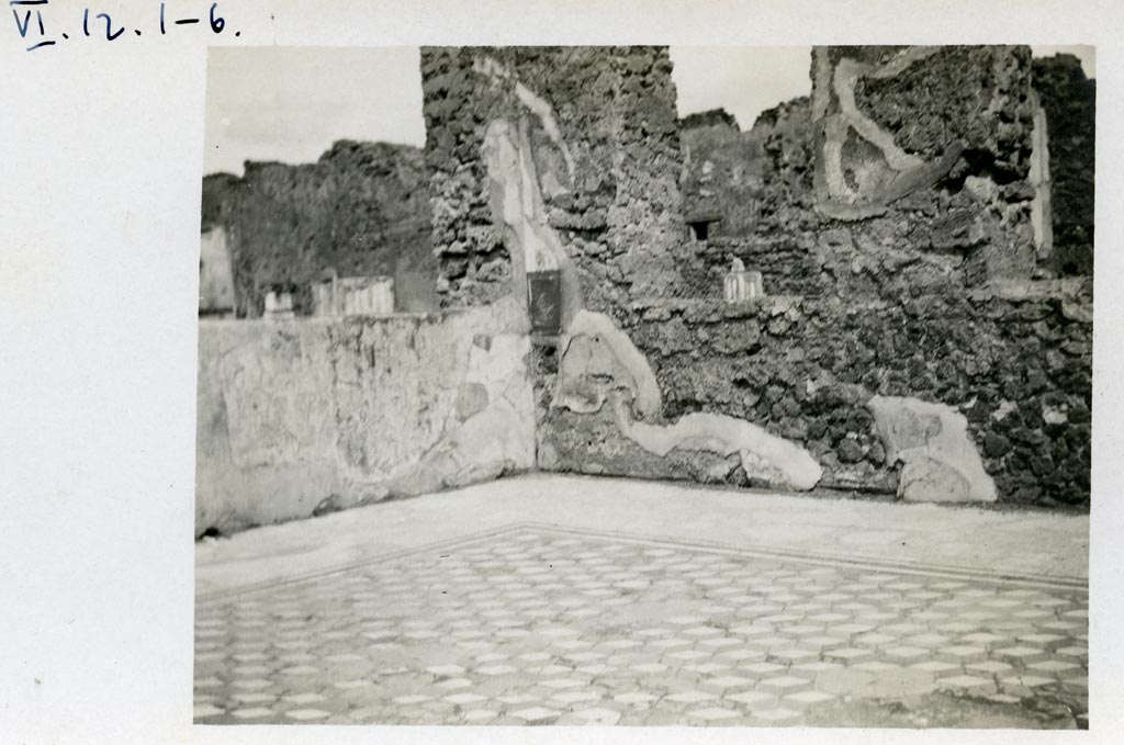 VI.12.2 Pompeii. pre-1937-1939. Flooring. Photo courtesy of American Academy in Rome, Photographic Archive.  Warsher collection no. 336.

