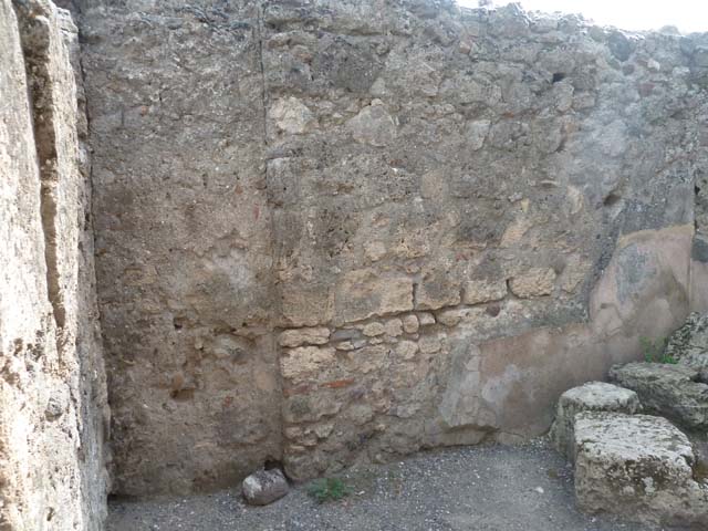 VI.12.2 Pompeii. December 2005. Looking north-east towards exedra with recreated Alexander mosaic.