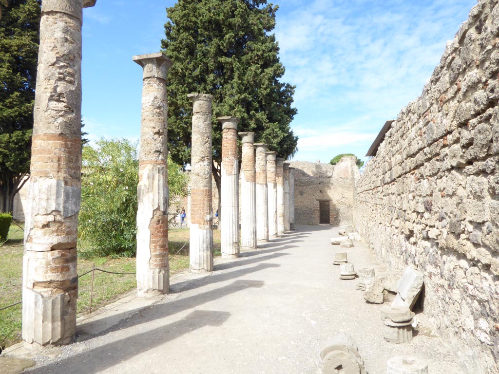 VI.12.2 Pompeii. May 2015. Looking south along east portico of second (rear) peristyle. Photo courtesy of Buzz Ferebee.
