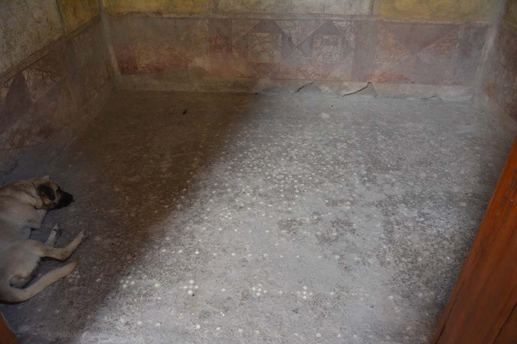 VI.15.1 Pompeii. July 2017. Looking east across flooring from doorway in room on south side of entrance doorway.
Foto Annette Haug, ERC Grant 681269 DÉCOR.
