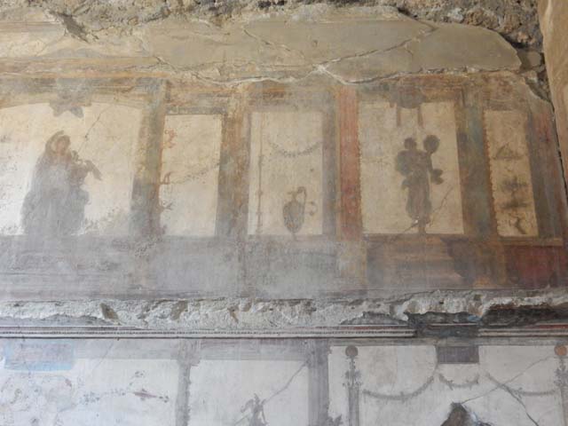 VI.15.1 Pompeii. December 2006. Detail of painting from east end of south wall in oecus on south side of atrium.