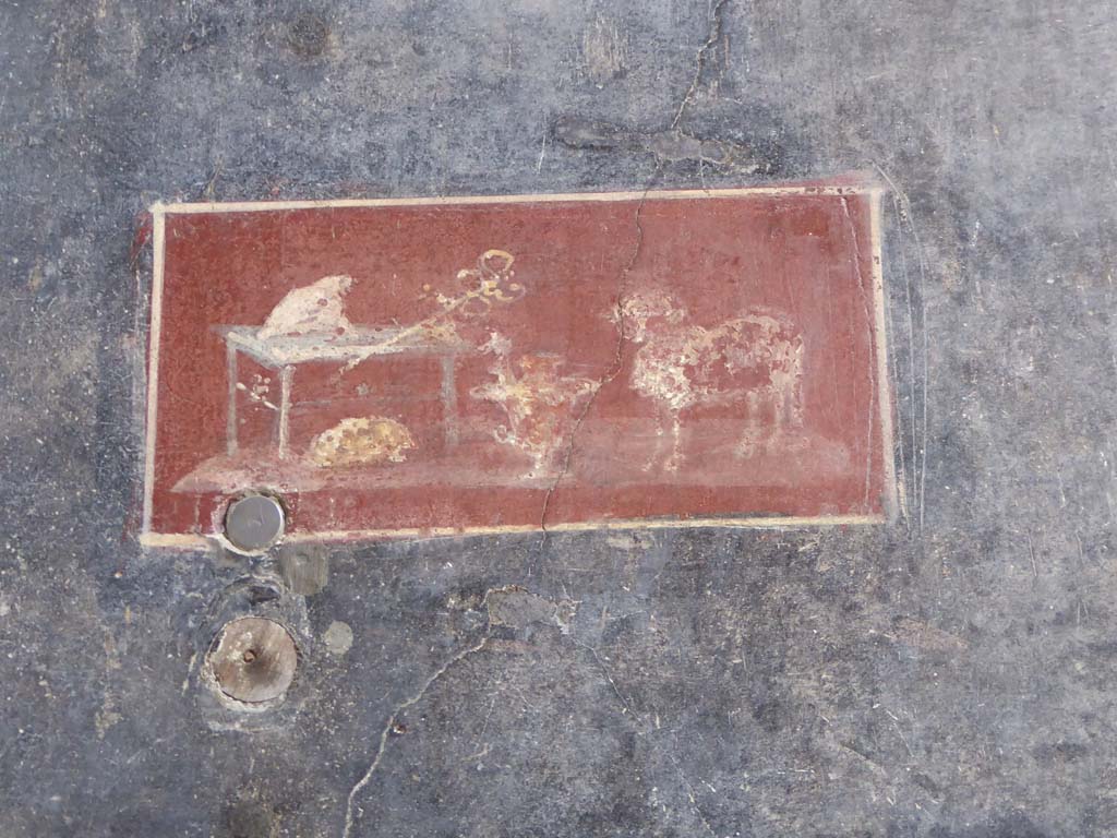 VI.15.1 Pompeii. October 2020. North wall of vestibule at east end. Photo courtesy of Klaus Heese.