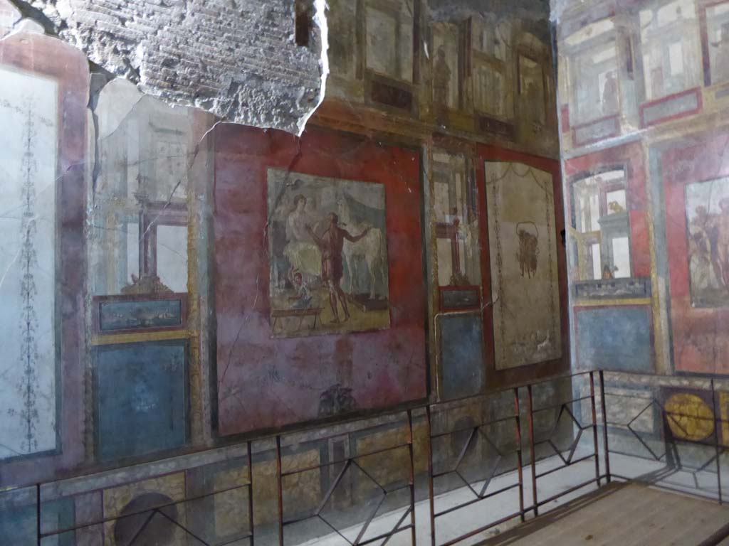 VI.15.1 Pompeii. December 2006. Painting on upper east wall of exedra.