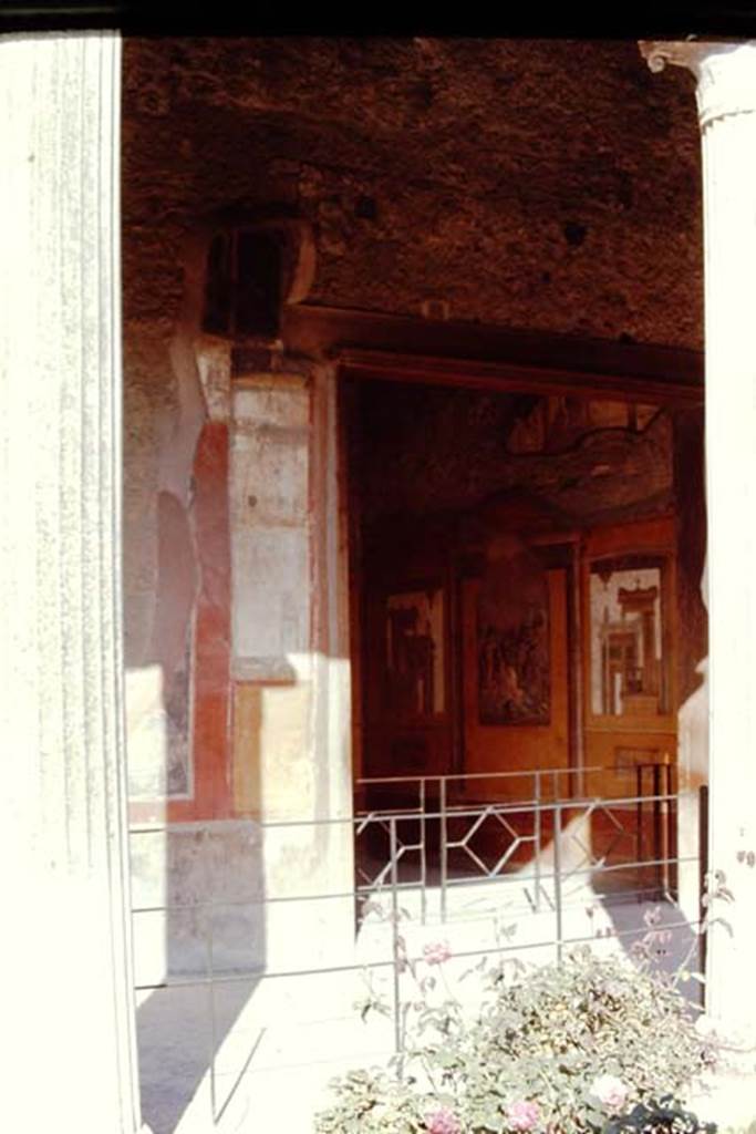 VI.15.1 Pompeii, 1968. Looking east across portico towards doorway to exedra situated on south-east side of peristyle. Photo by Stanley A. Jashemski.
Source: The Wilhelmina and Stanley A. Jashemski archive in the University of Maryland Library, Special Collections (See collection page) and made available under the Creative Commons Attribution-Non Commercial License v.4. See Licence and use details.
J68f0100
