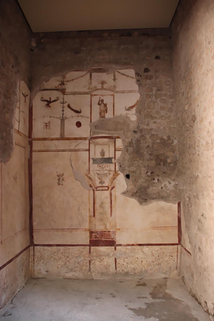 VI.15.1 Pompeii. October 2023. 
Looking towards east wall of white cubiculum “u”. Photo courtesy of Klaus Heese.

