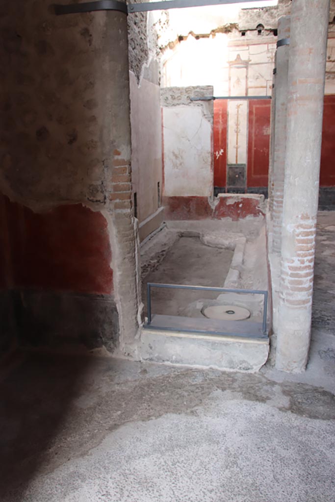 VI.15.1 Pompeii. October 2023. 
Looking north across small courtyard “s”. Photo courtesy of Klaus Heese.
