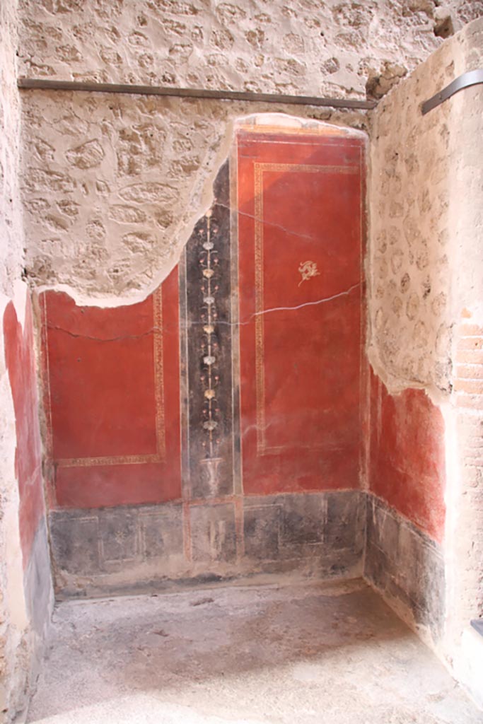 VI.15.1 Pompeii. October 2023. 
Looking towards west wall near entrance doorway. Photo courtesy of Klaus Heese.
