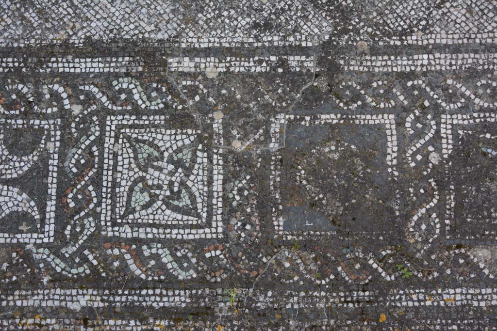 VI 15 5 Pompeii. March 2019. Tablinum 7, coloured mosaic threshold in tablinum, detail starting from the south (left) side.
Foto Annette Haug, ERC Grant 681269 DCOR.
