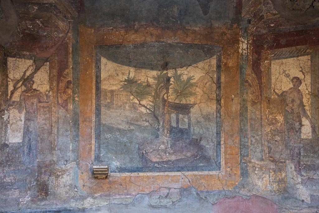 VI.16.15 Pompeii. January 2024. Detail from upper west side of atrium B. Photo courtesy of Johannes Eber.

