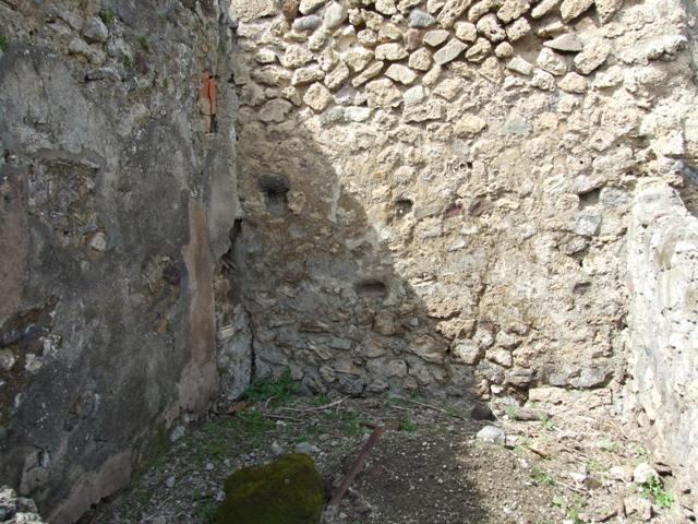 VI.16.28 Pompeii. March 2009. Room 3, north wall of atrium, with remains of plaster.