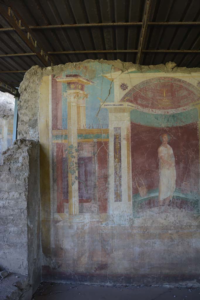 VI.17.41 Pompeii. September 2019. North end of east wall of exedra 18.
Foto Annette Haug, ERC Grant 681269 DCOR.


