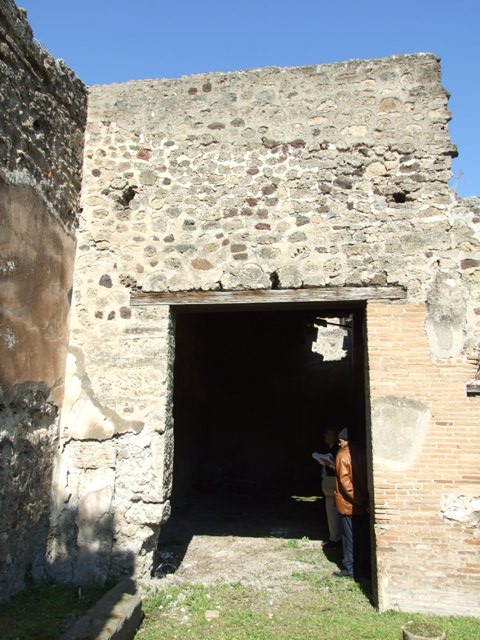 VII.2.16 Pompeii. March 2009. Room 20, west wall of triclinium.