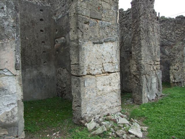 VII.2.20 Pompeii. March 2009. Room 6, with small door to Room 5 in north wall. Looking north.