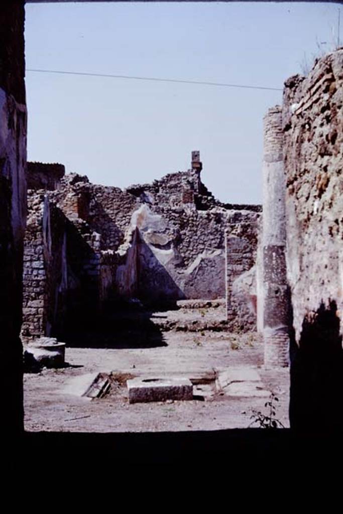 VII.2.35 Pompeii. 1966. Looking north across atrium to tablinum and garden area. Photo by Stanley A. Jashemski.
Source: The Wilhelmina and Stanley A. Jashemski archive in the University of Maryland Library, Special Collections (See collection page) and made available under the Creative Commons Attribution-Non Commercial License v.4. See Licence and use details.
J66f1013
